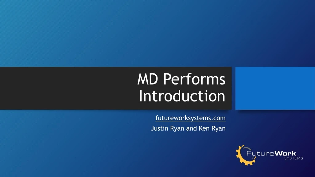 md performs introduction
