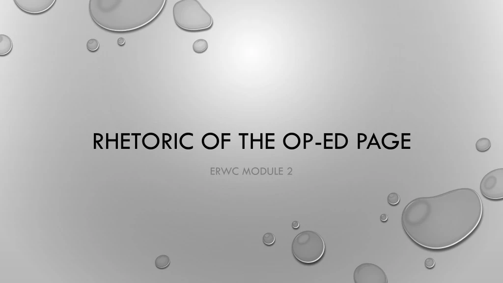 rhetoric of the op ed page