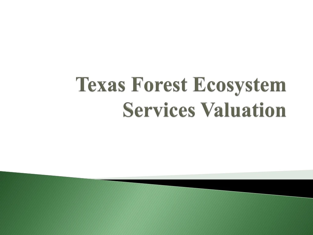 texas forest ecosystem services valuation