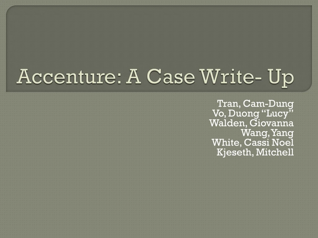 accenture a case write up