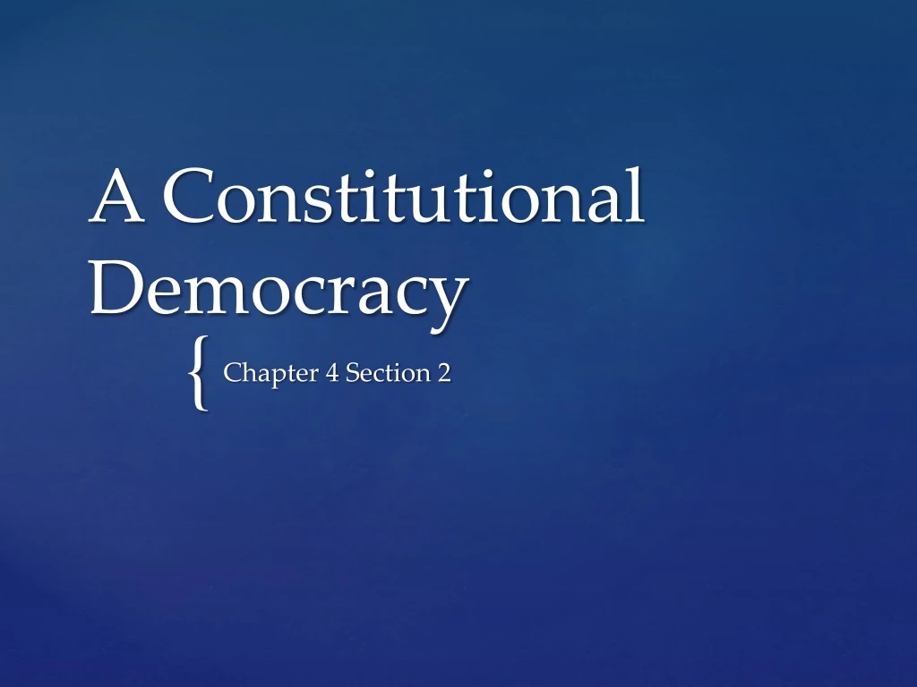 a constitutional democracy