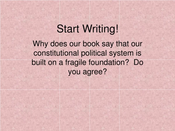 Start Writing!