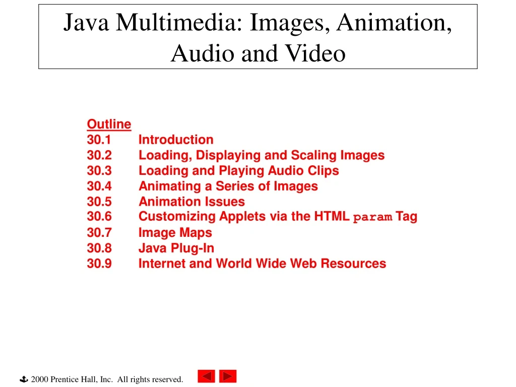 java multimedia images animation audio and video