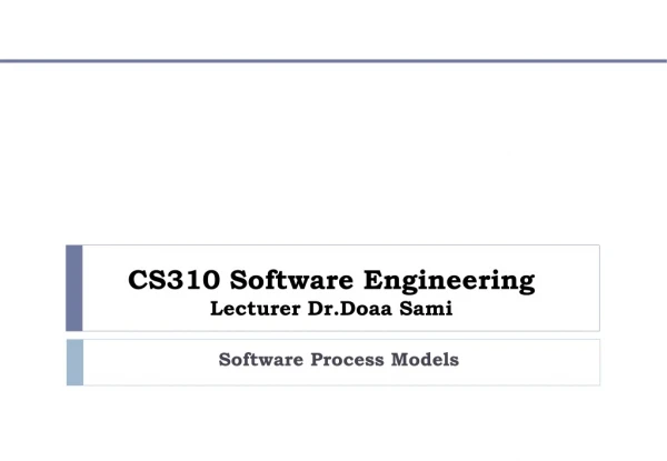 CS310 Software Engineering Lecturer Dr.Doaa Sami
