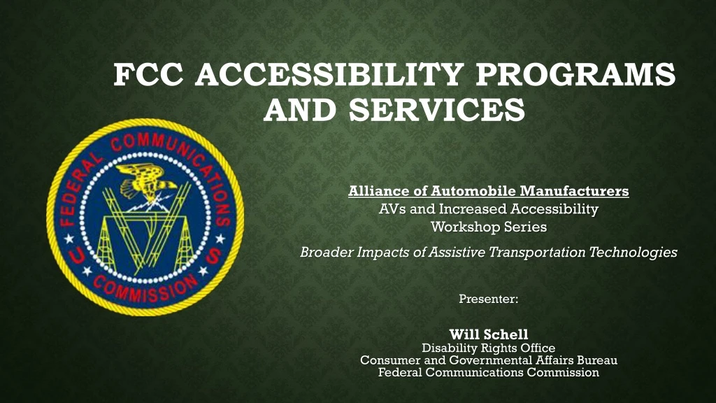 fcc accessibility programs and services