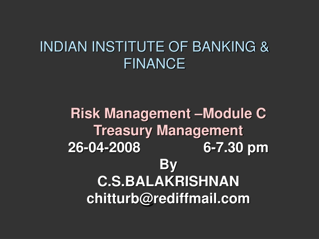 indian institute of banking finance