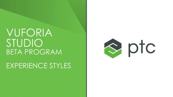 Vuforia Studio BETA PROGRAM Experience Styles