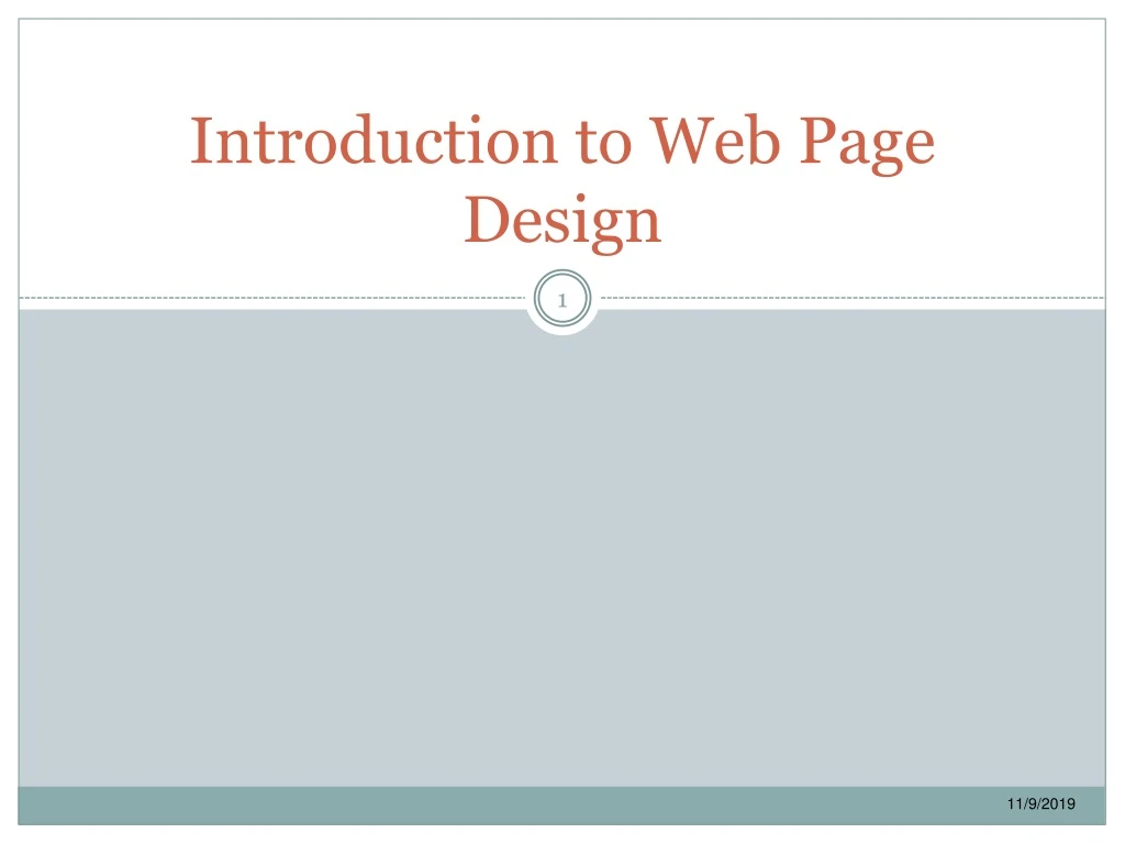 introduction to web page design