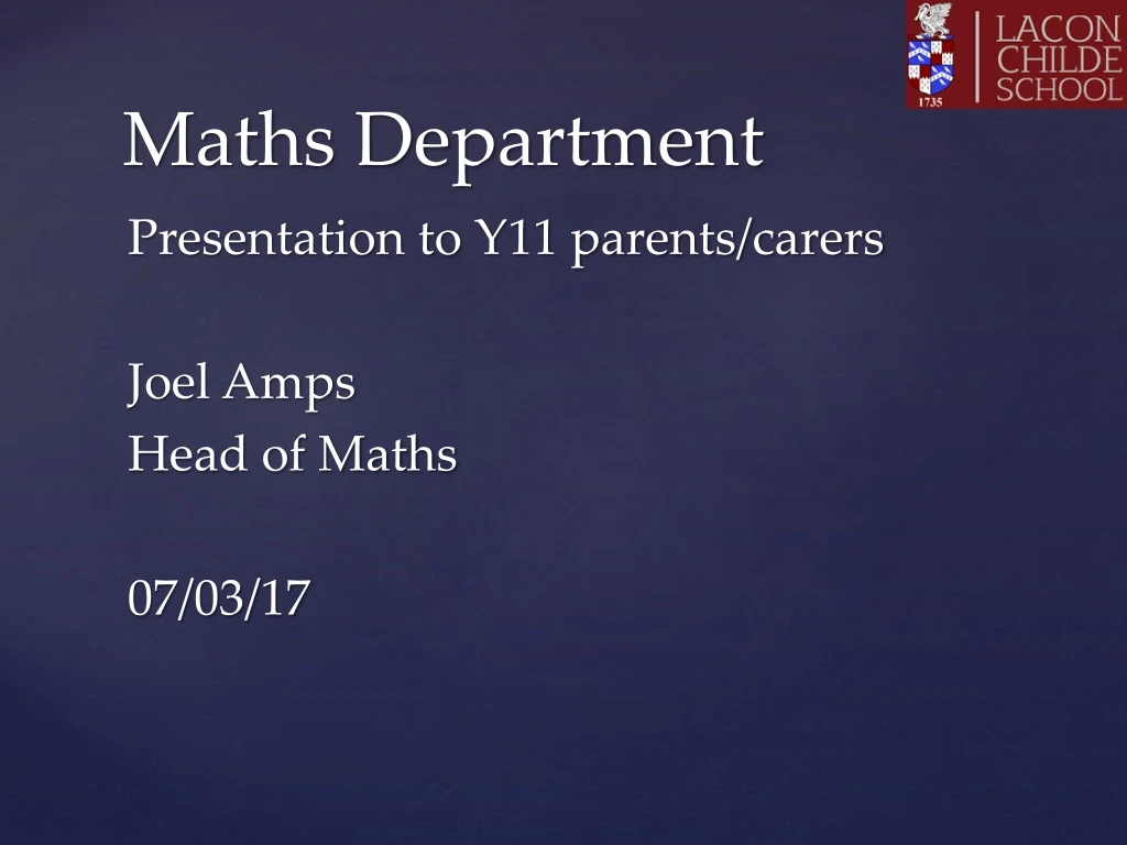 maths department