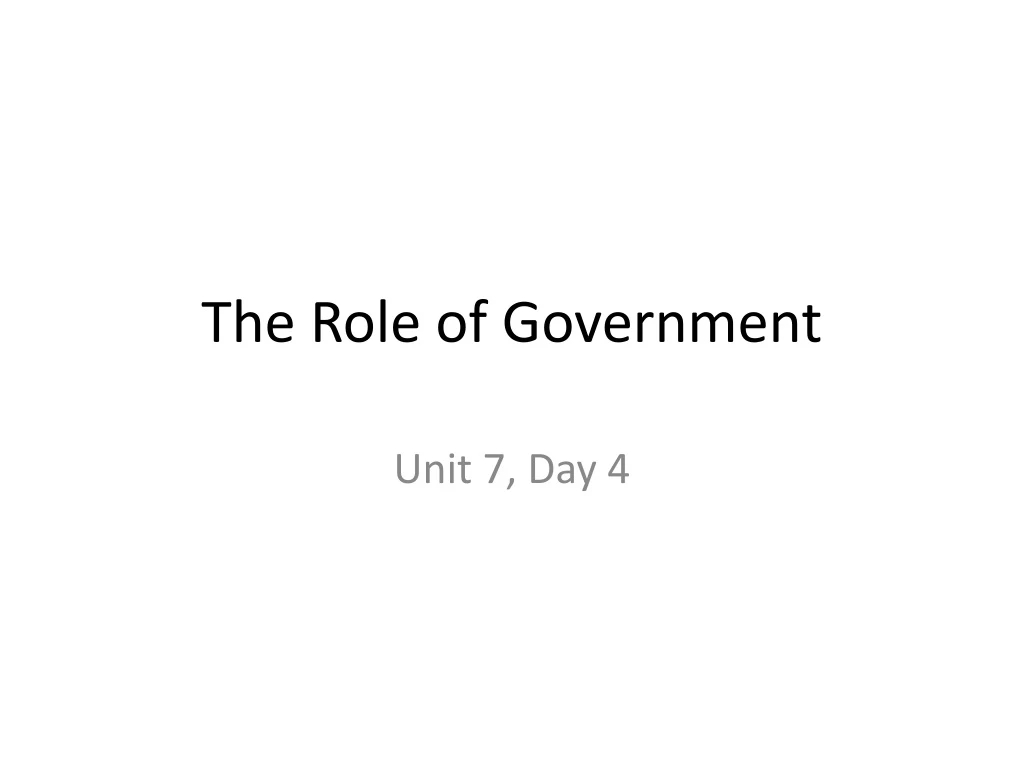 the role of government