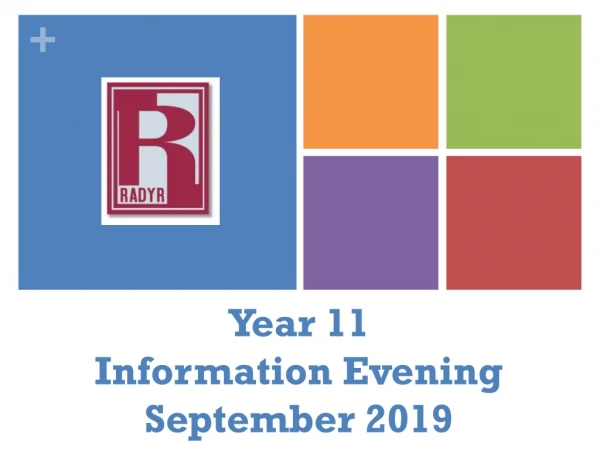Year 11 Information Evening September 2019