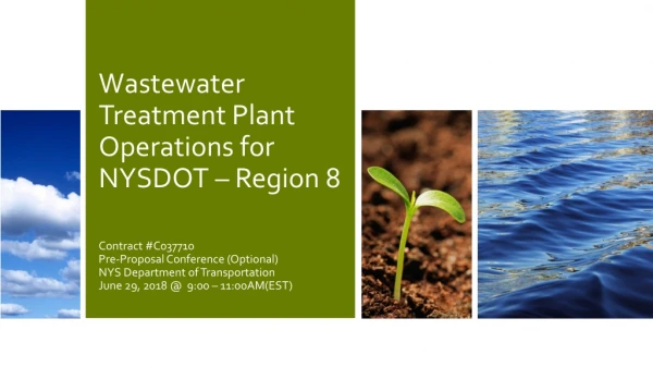 Wastewater Treatment Plant Operations for NYSDOT – Region 8