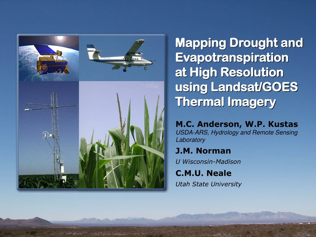 mapping drought and evapotranspiration at high