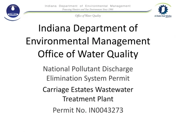 Indiana Department of Environmental Management Office of Water Quality