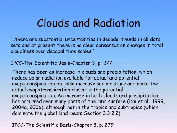 Clouds and Radiation