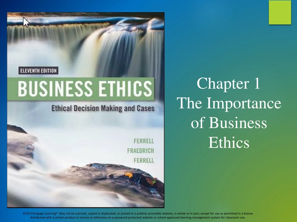 chapter 1 the importance of business ethics