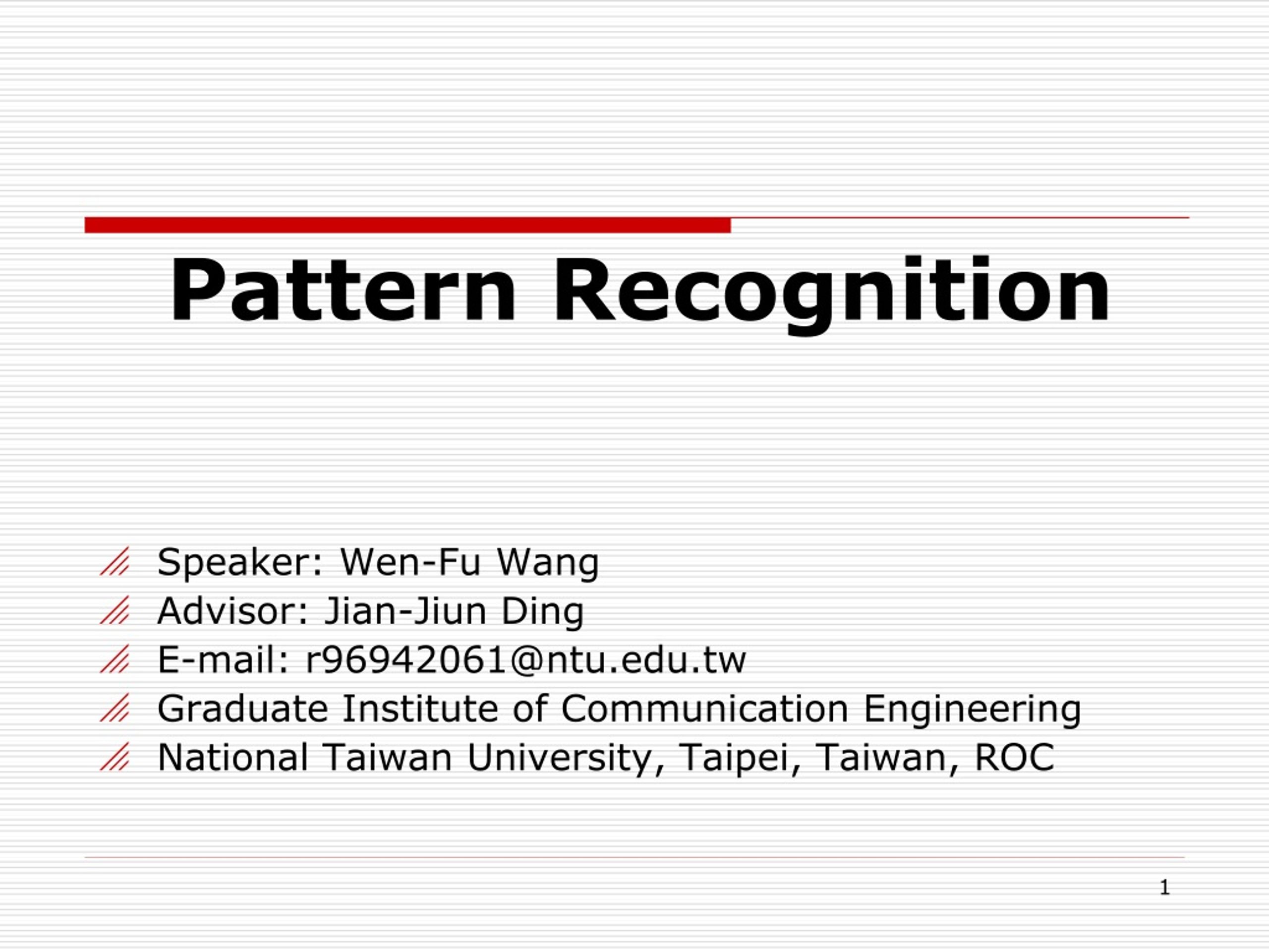 Shape-Based Pattern Recognition Techniques - slide 1