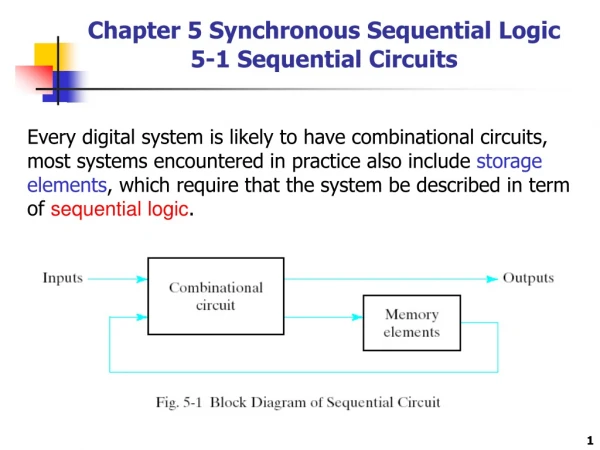 Chapter 5 Synchronous Sequential Logic 5-1 Sequential Circuits