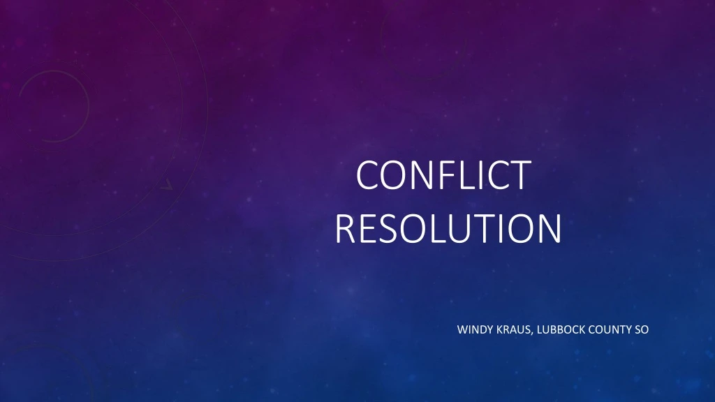 conflict resolution