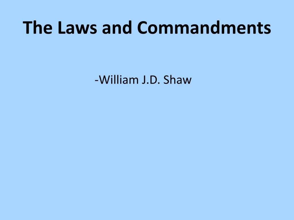 the laws and commandments