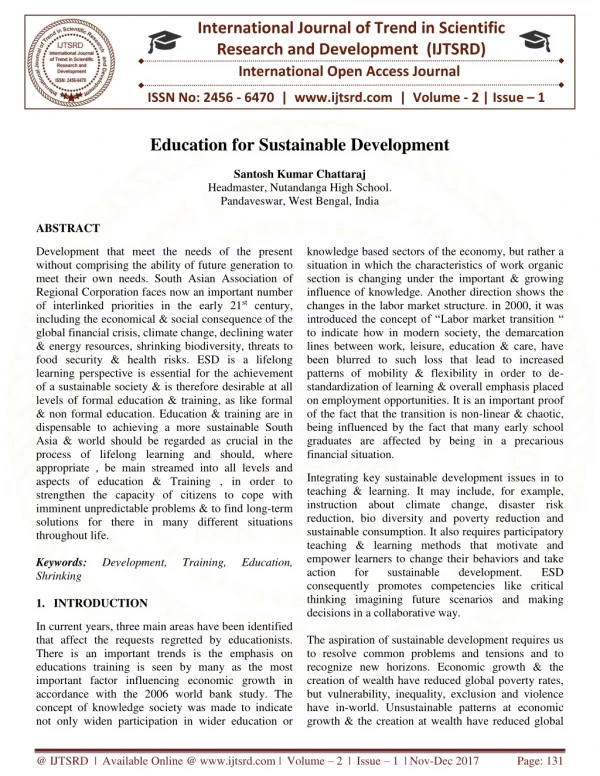 international journal of trend in scientific