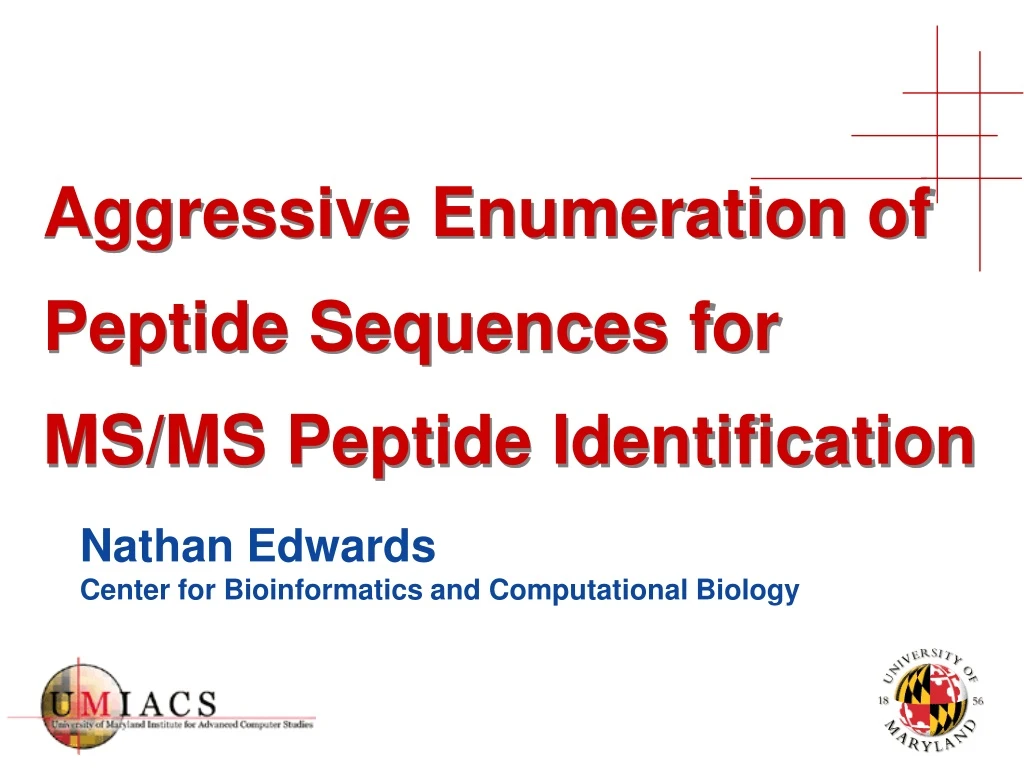 aggressive enumeration of peptide sequences for ms ms peptide identification