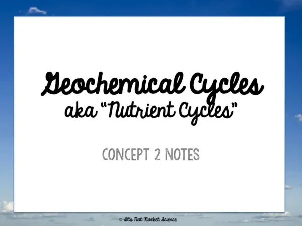 Geochemical Cycles