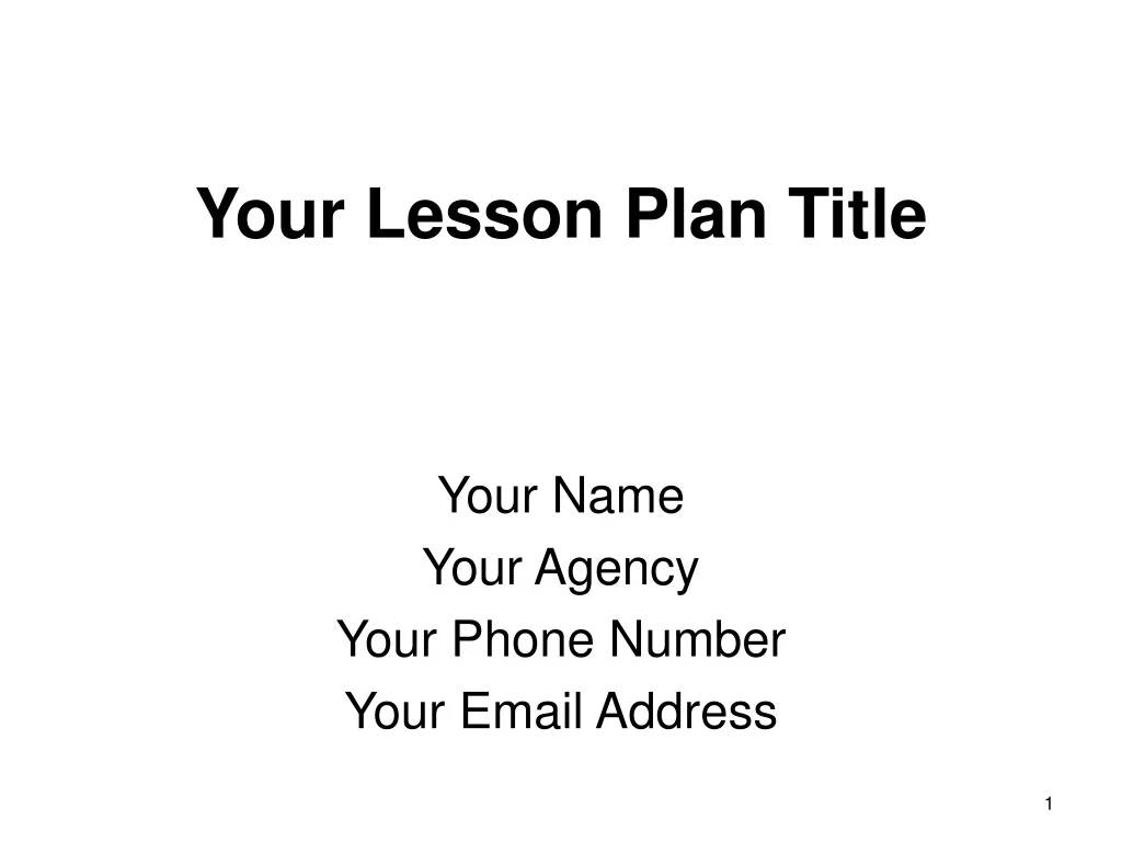 your lesson plan title