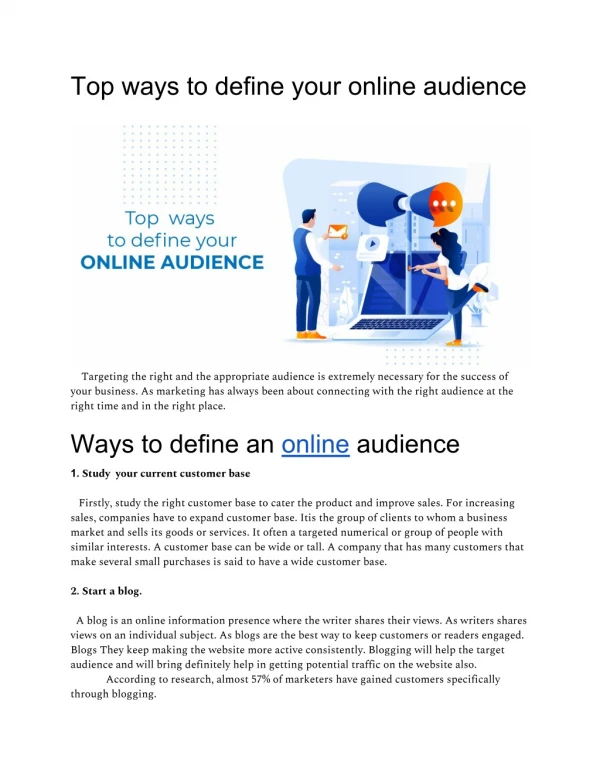 Top ways to define your online audience