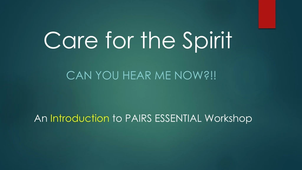 care for the spirit