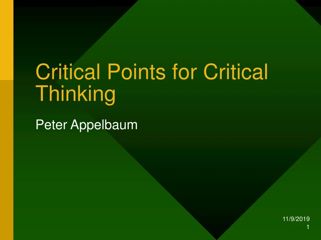 critical points for critical thinking