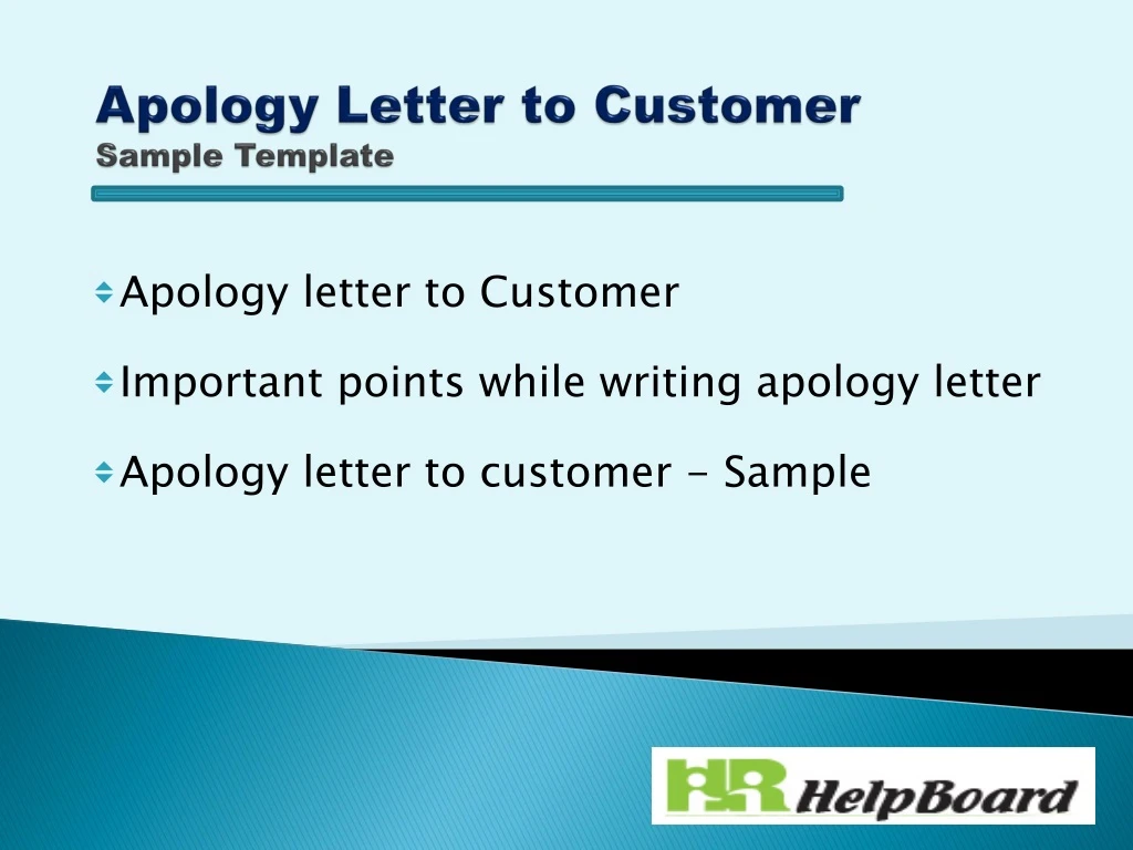 apology letter to customer sample template