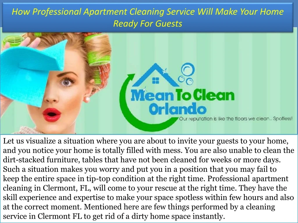 how professional apartment cleaning service will make your home ready for guests