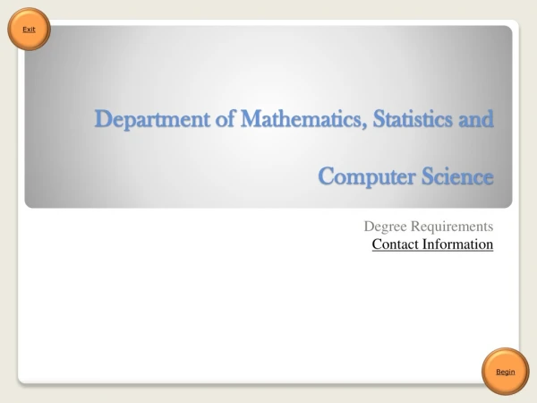 Department of Mathematics, Statistics and Computer Science
