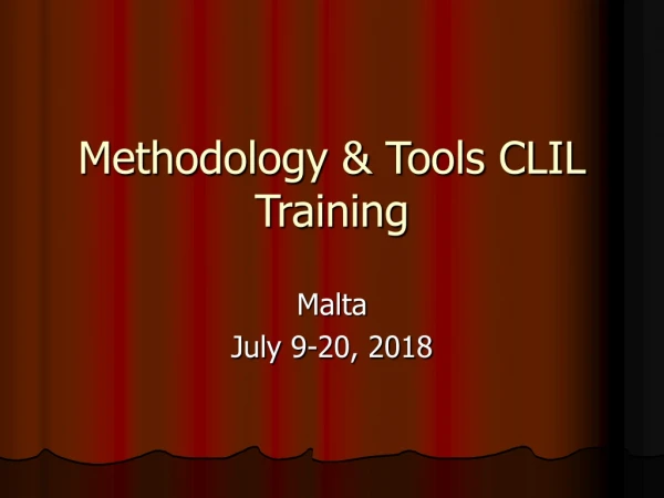Methodology &amp; Tools CLIL Training