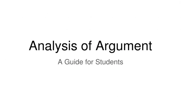 Analysis of Argument