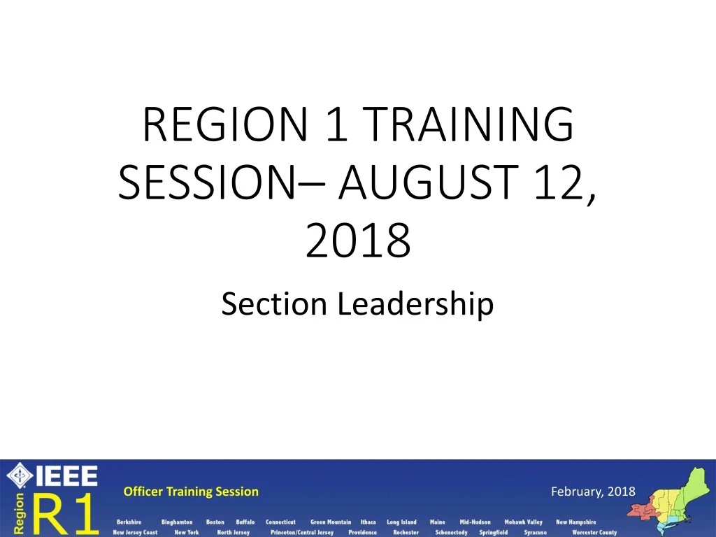 region 1 training session august 12 2018