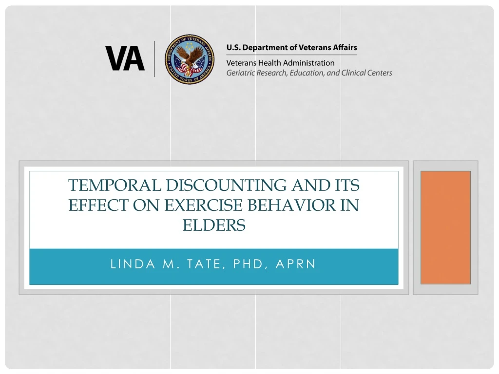 temporal discounting and its effect on exercise behavior in elders