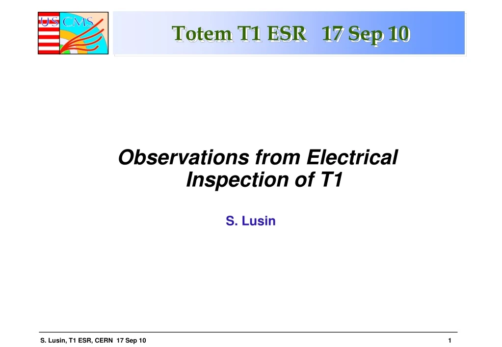 totem t1 esr 17 sep 10