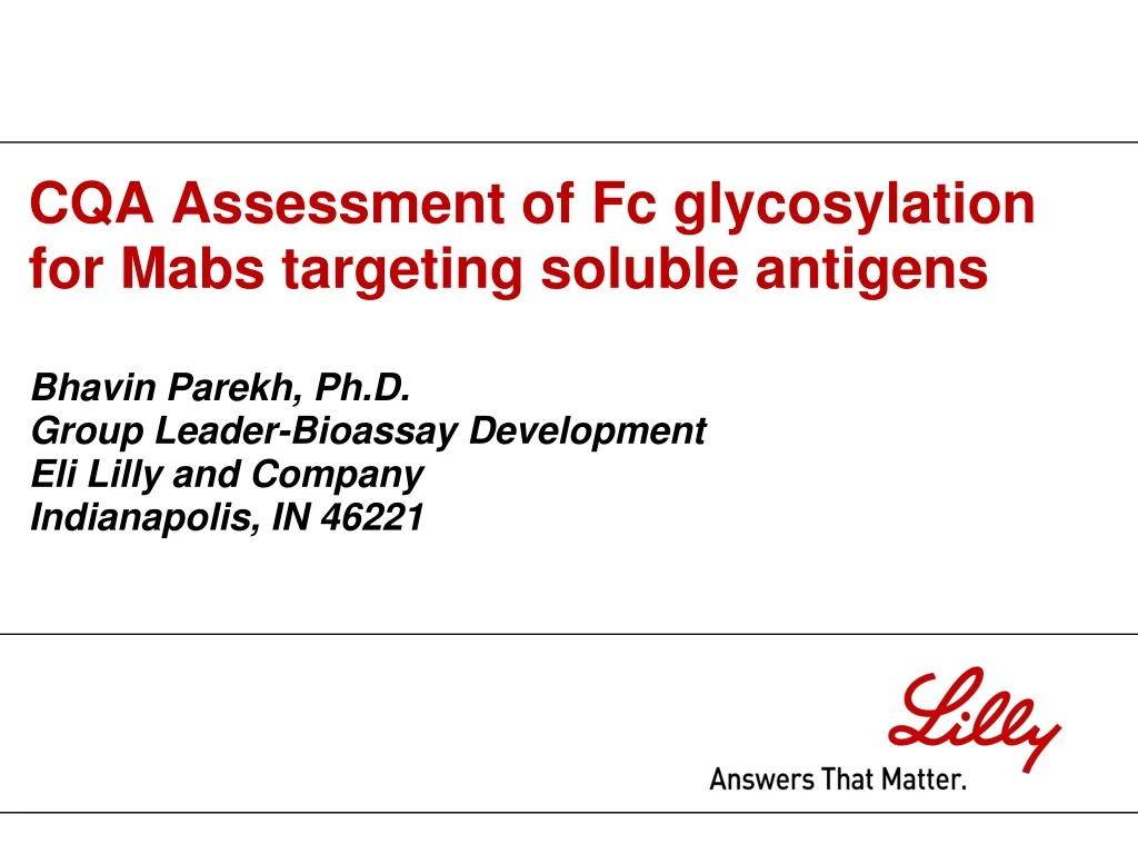 cqa assessment of fc glycosylation for mabs