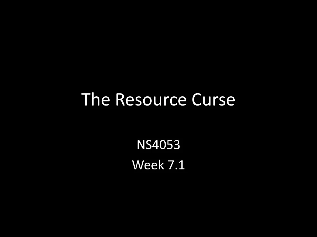 the resource curse