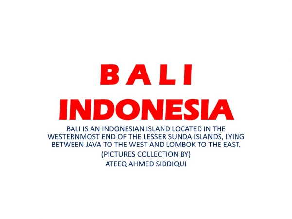 B A L I INDONESIA