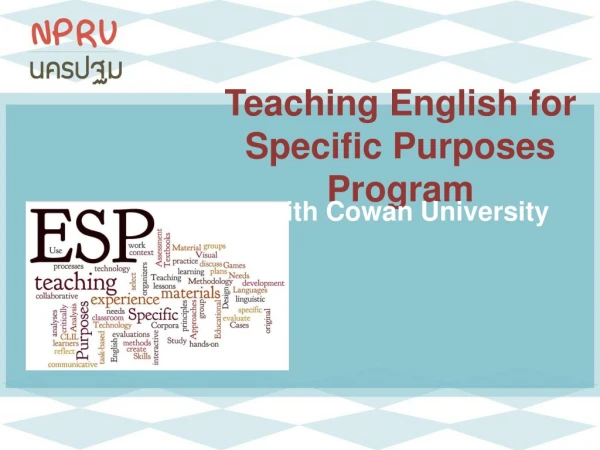 Teaching English for Specific Purposes Program