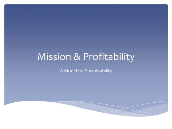 Mission &amp; Profitability