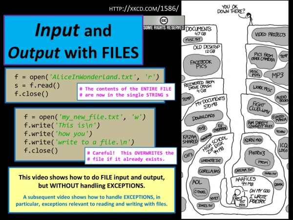 Input and Output with FILES