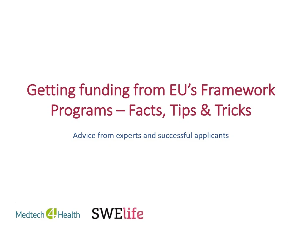 getting funding from eu s framework programs facts tips tricks
