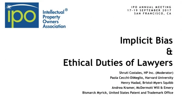 Implicit Bias &amp; Ethical Duties of Lawyers