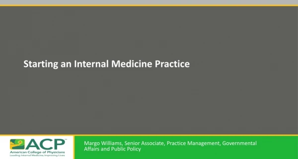 Starting an Internal Medicine Practice