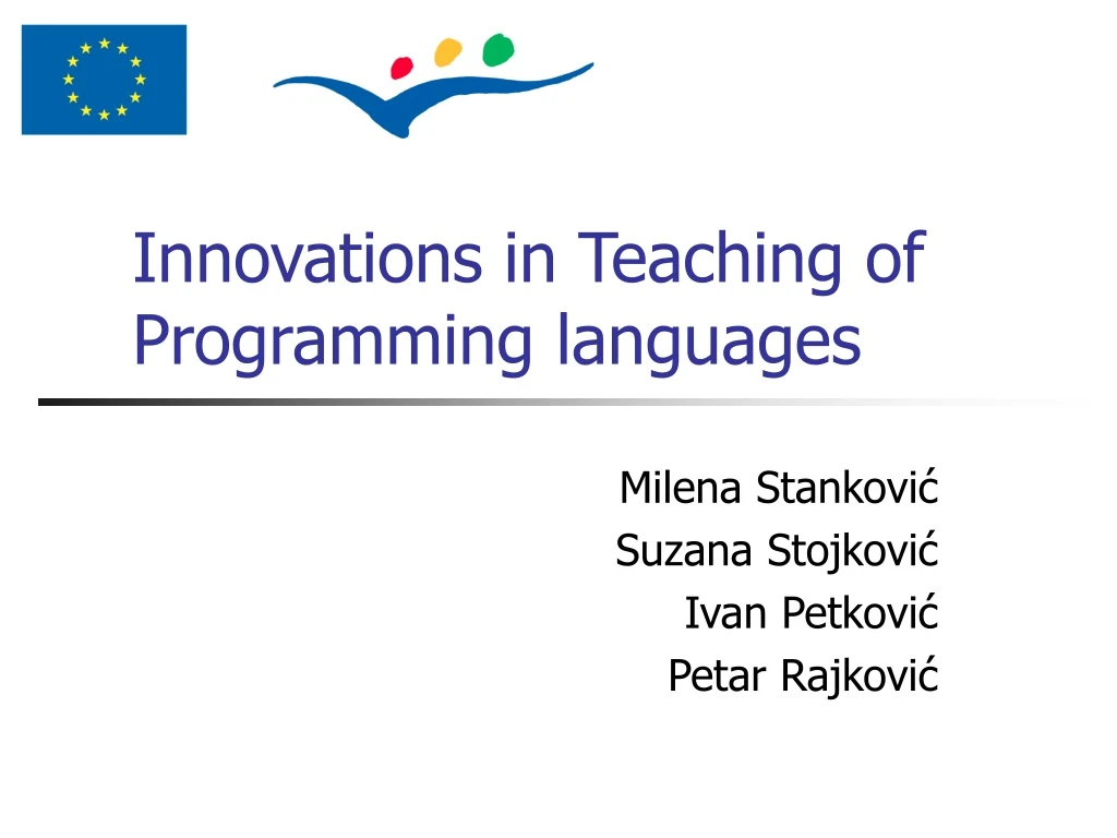 innovations in teaching of programming languages