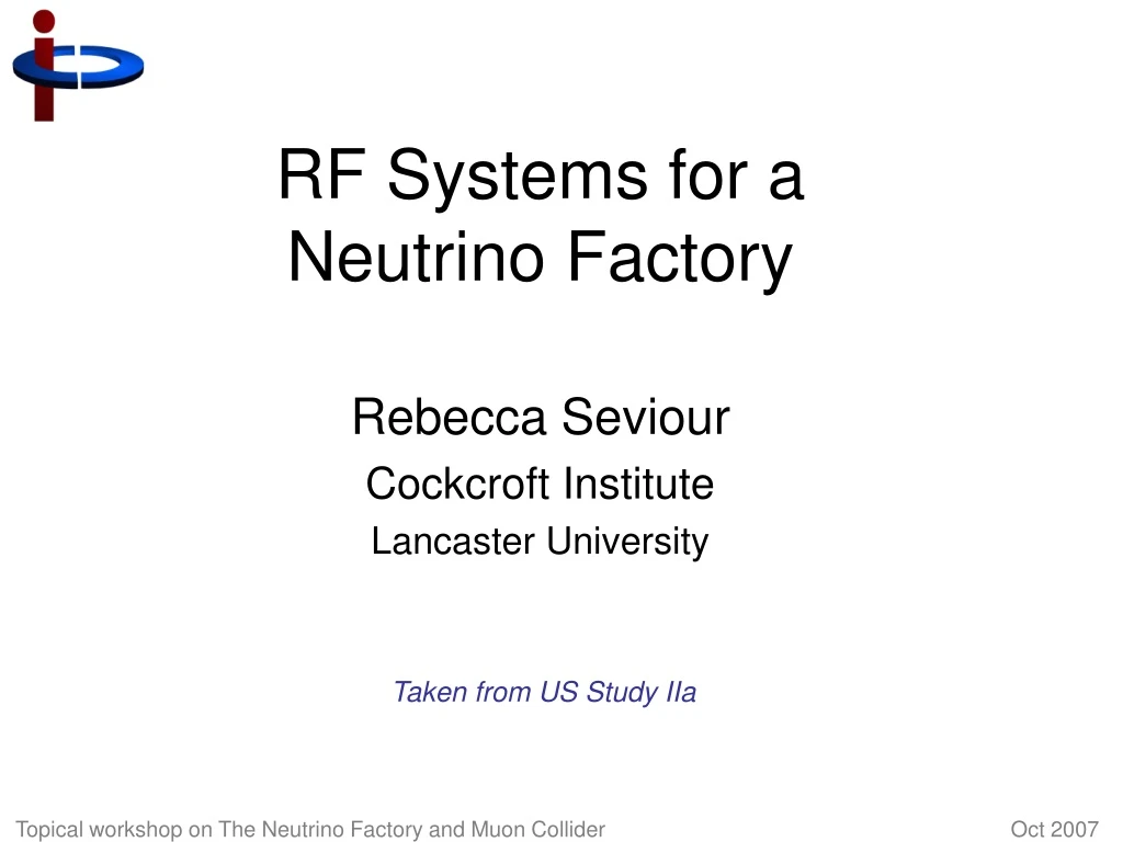 rf systems for a neutrino factory